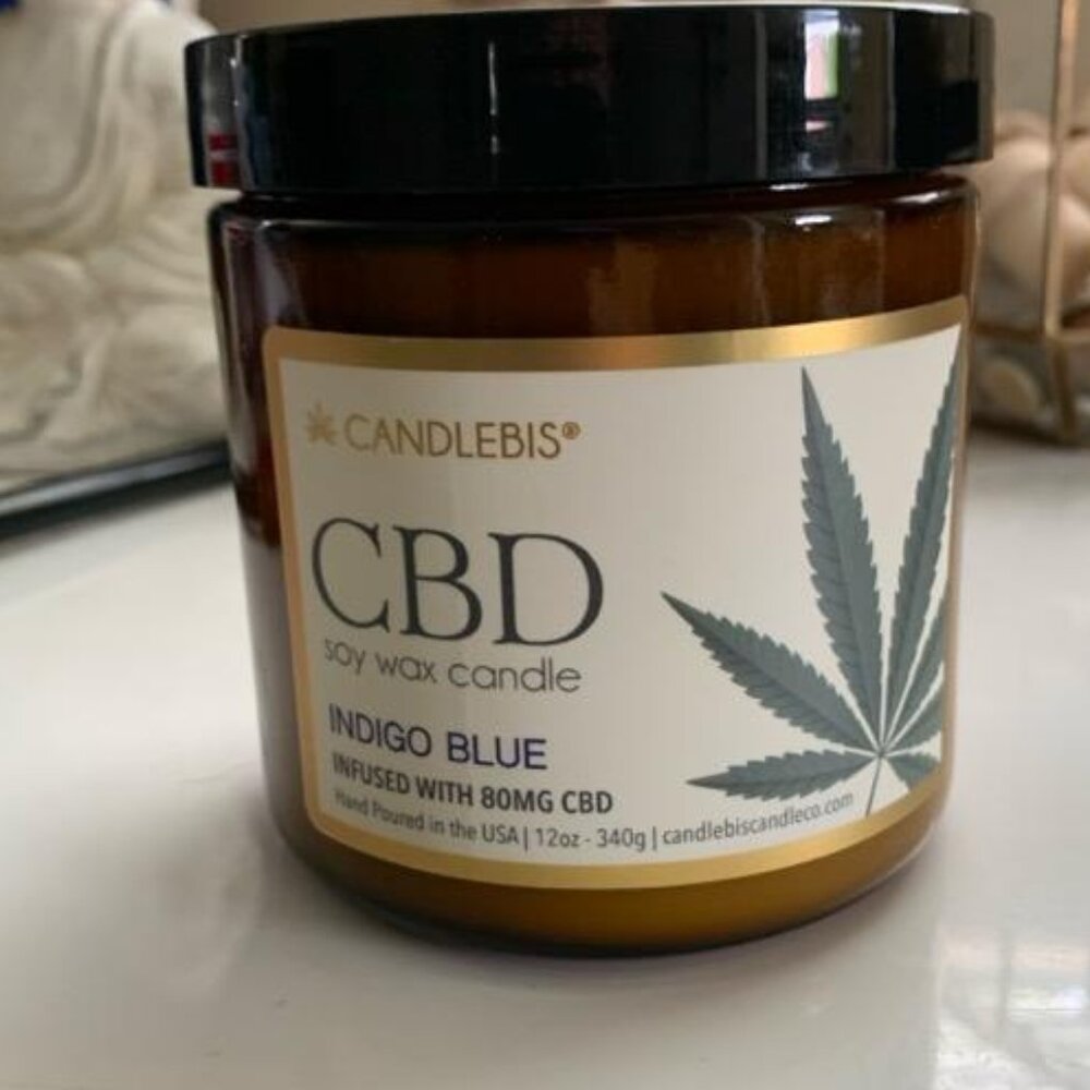 Candlebis 12oz Indigo Blue CBD Candle